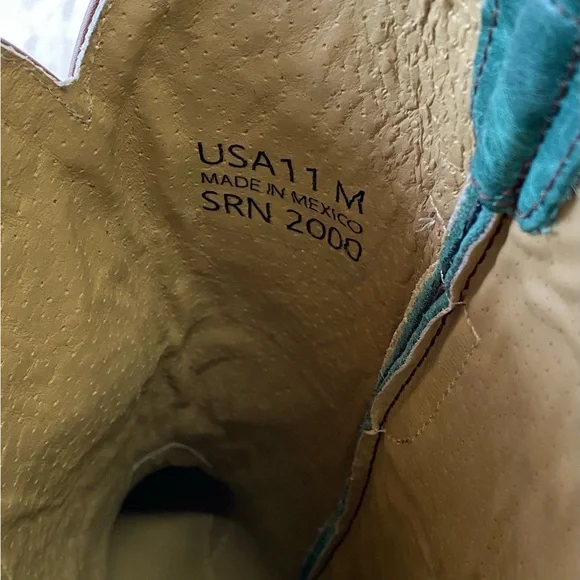 NWT Sterling River Boots Emerald Green Leather Embroidered Western Boots W11 - Picture 10 of 12